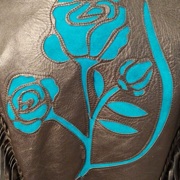 Vintage Shaf Thinsulate Leather Western Fringe Riding Jacket - Picture 9 of 13